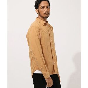 Azul by Moussy Tan Classic Flannel Long Sleeve Button Down Shirt Mens Size Large